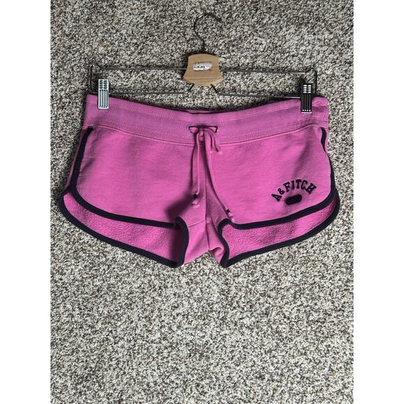 Abercrombie & Fitch Pink Y2K Sporty Sweat Micro Booty Mini Shorts Lounge Sz S - Picture 1 of 8